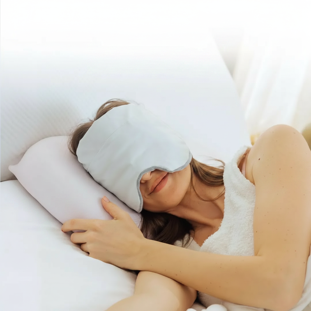 Mellow Sleep | Lights Out Weighted Eye Mask – Strapless 360° Wraparound Sleep Mask, Deep Pressure Relaxation Eye Mask for Better Sleep, Soft Comfortable Light Blocking Eye Mask for Travel, Naps & Stress Relief