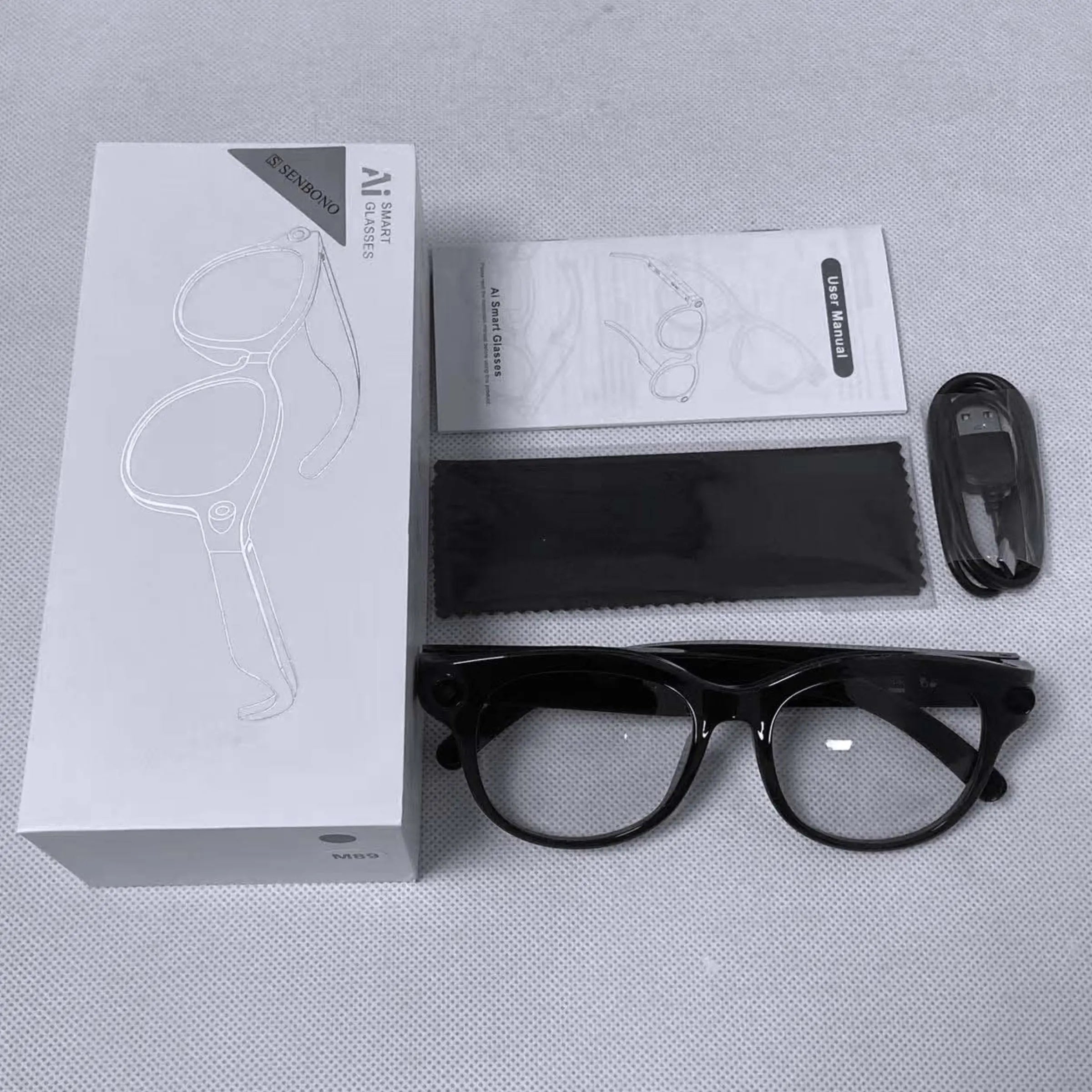 2026 new intelligent AI Smart Glasses with camera and video, 200W high-definition camera, 1080P anti shake high-definition video recording, 290mAh large battery, wireless 5.4 call, Al language translation, voice assistant, touch/music playback, best gift