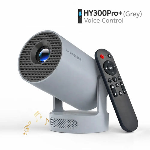 [US warehouse] Magcubic HY300Pro Projector 290ANSI Android 14 Dual WiFi6 8K 4K Decode Auto Keystone Correction Wireless BT5.4 130"Screen 1280*720P Built-in Speaker AllwinnerH726 Mini Portable Outdoor Gift Projectors for bedroom#SummerWins #DealsForYouDays - Color: Voice Control HY300Pro+ (Grey)