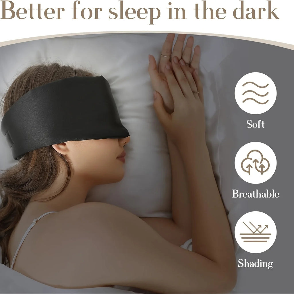 Silk Sleep Mask for Full Eye Coverage-Adjustable, Breathable & Skin-Friendly, Light-Blocking  for Restful Sleep, Sleep Eye Mask