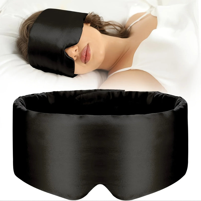 Silk Sleep Mask for Full Eye Coverage-Adjustable, Breathable & Skin-Friendly, Light-Blocking  for Restful Sleep, Sleep Eye Mask